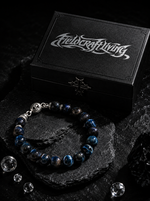 Moon Cat Eye Stone Handmade Silver Bead Bracelet