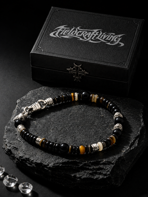 Obsidian Mist Black Agate Turquoise 925 Silver Bracelet