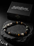 Obsidian Mist Black Agate Turquoise 925 Silver Bracelet