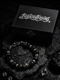 Seimei Black Onyx Natural Stone Silver Bracelet