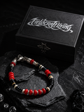 Crimson Ember Red Glaze 925 Silver Stone Bracelet