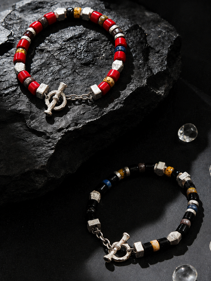 Lucky Spirit Red Glaze 925 Silver Minimal Bracelet