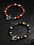 Lucky Spirit Red Glaze 925 Silver Minimal Bracelet