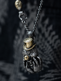 Shadow Jester Handmade Oxidized Silver Pendant Necklace