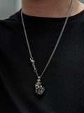 Shadow Jester Handmade Oxidized Silver Pendant Necklace