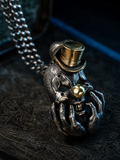 Shadow Jester Handmade Oxidized Silver Pendant Necklace